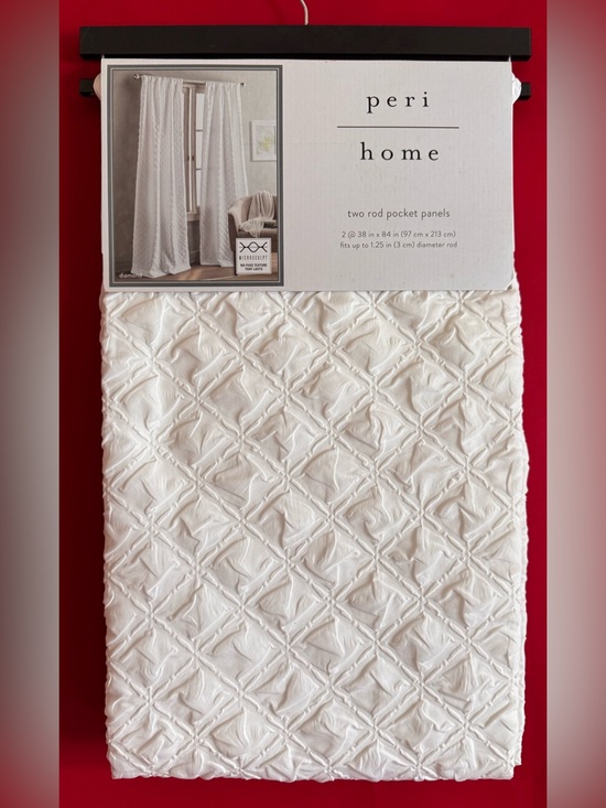 Peri Home Other - NWT- Peri Home White Textured Two-Paneled Curtain Set